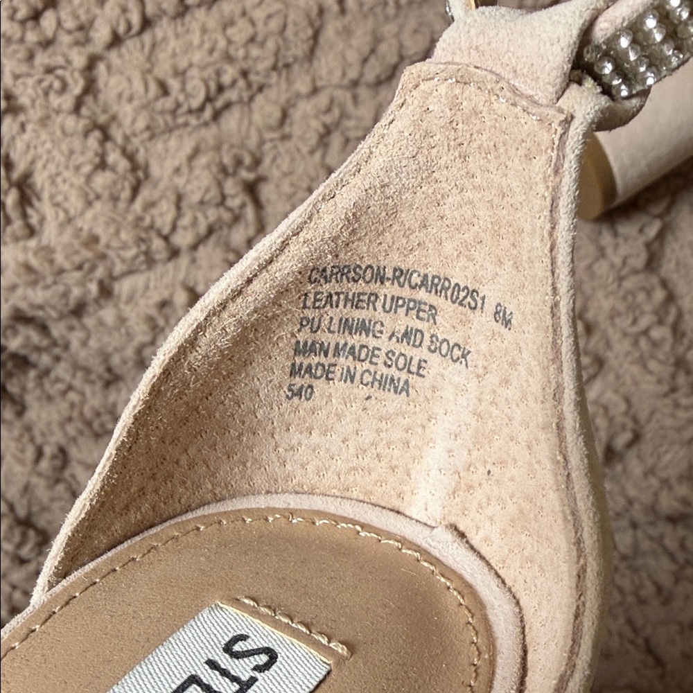 Steve Madden Cream Rhinestone Heels - Picture 7 of 13